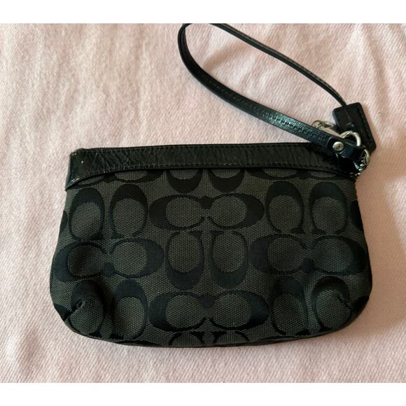Coach Black Logo Wristlet - Picture 2 of 5